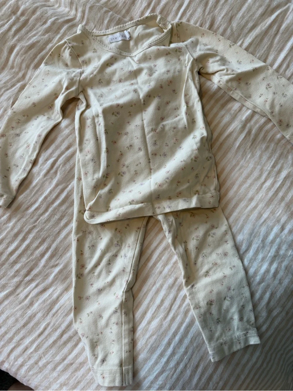 Kids Floral Cream Long Sleeve Set